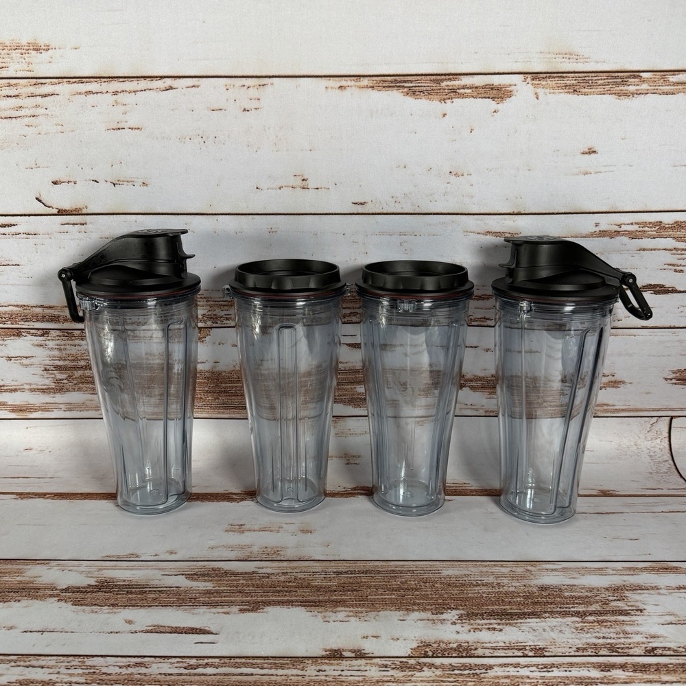 Vitamix 20oz Travel To-Go Tumbler & Lid Smoothie Cups Lot of 4 Used